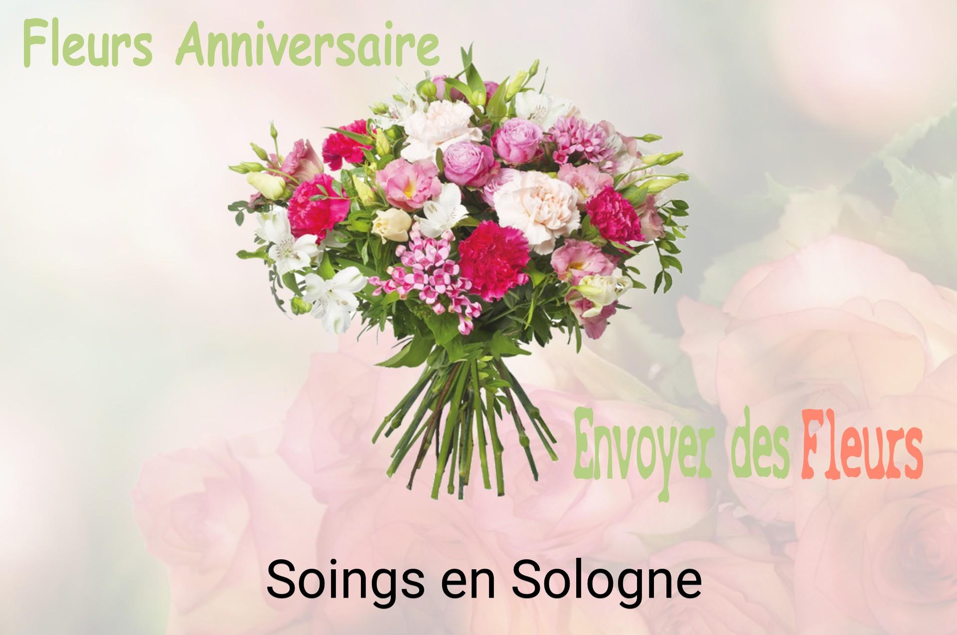 Bouquet de fleurs d’anniversaire livré à Soings-en-Sologne