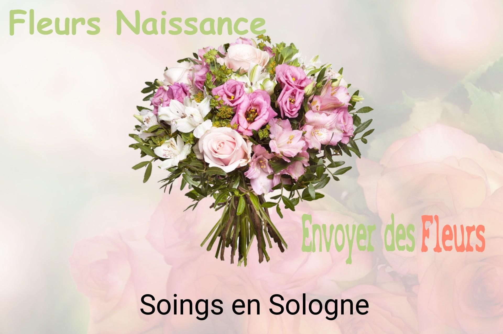Bouquet de fleurs de naissance livré à Soings-en-Sologne