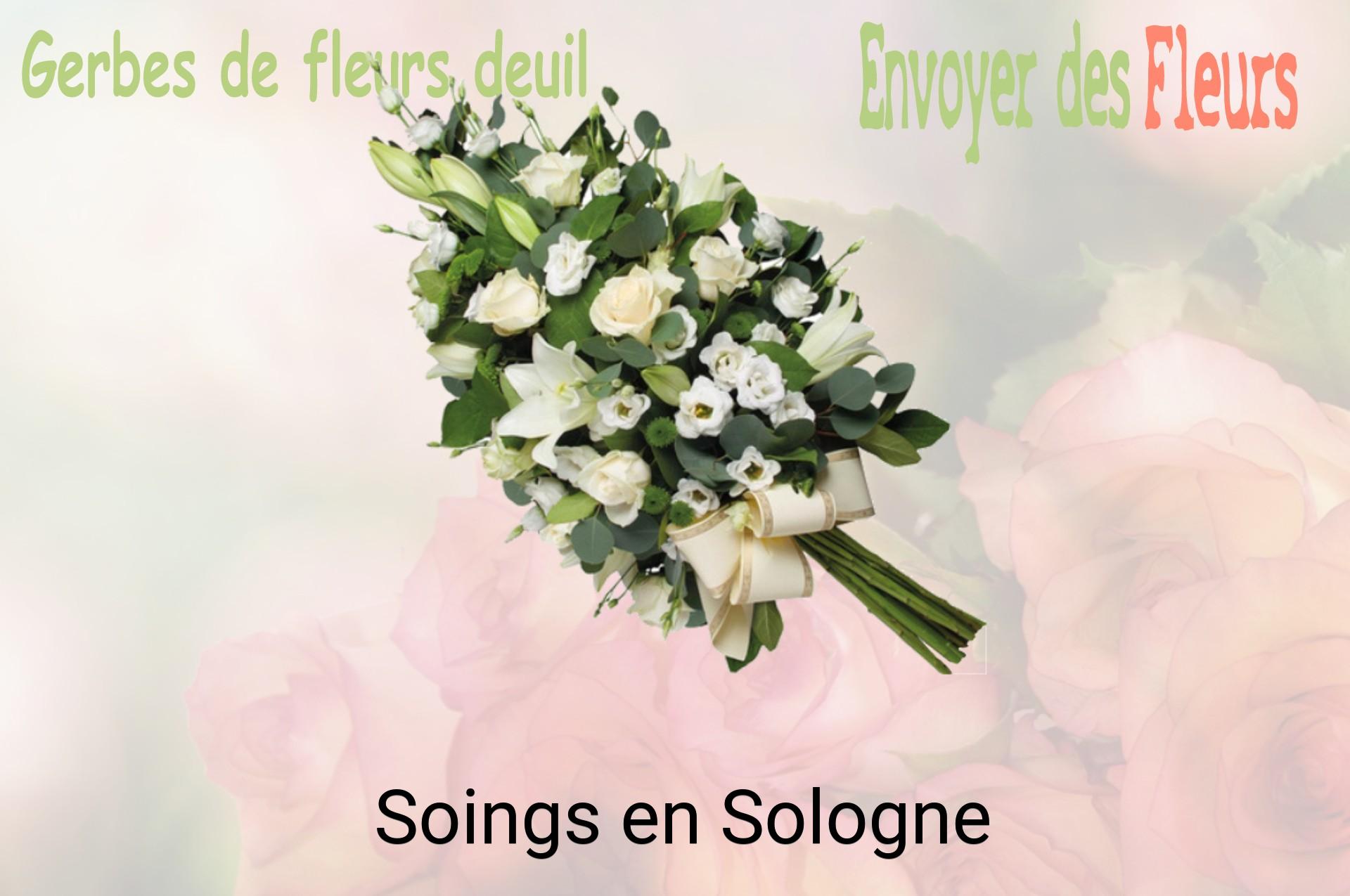 Gerbe de fleurs de deuil livrée à Soings-en-Sologne